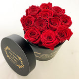 Small Signature Round Box Eternity Roses - Flovery