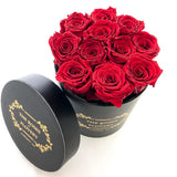 Small Signature Round Box Eternity Roses - Flovery