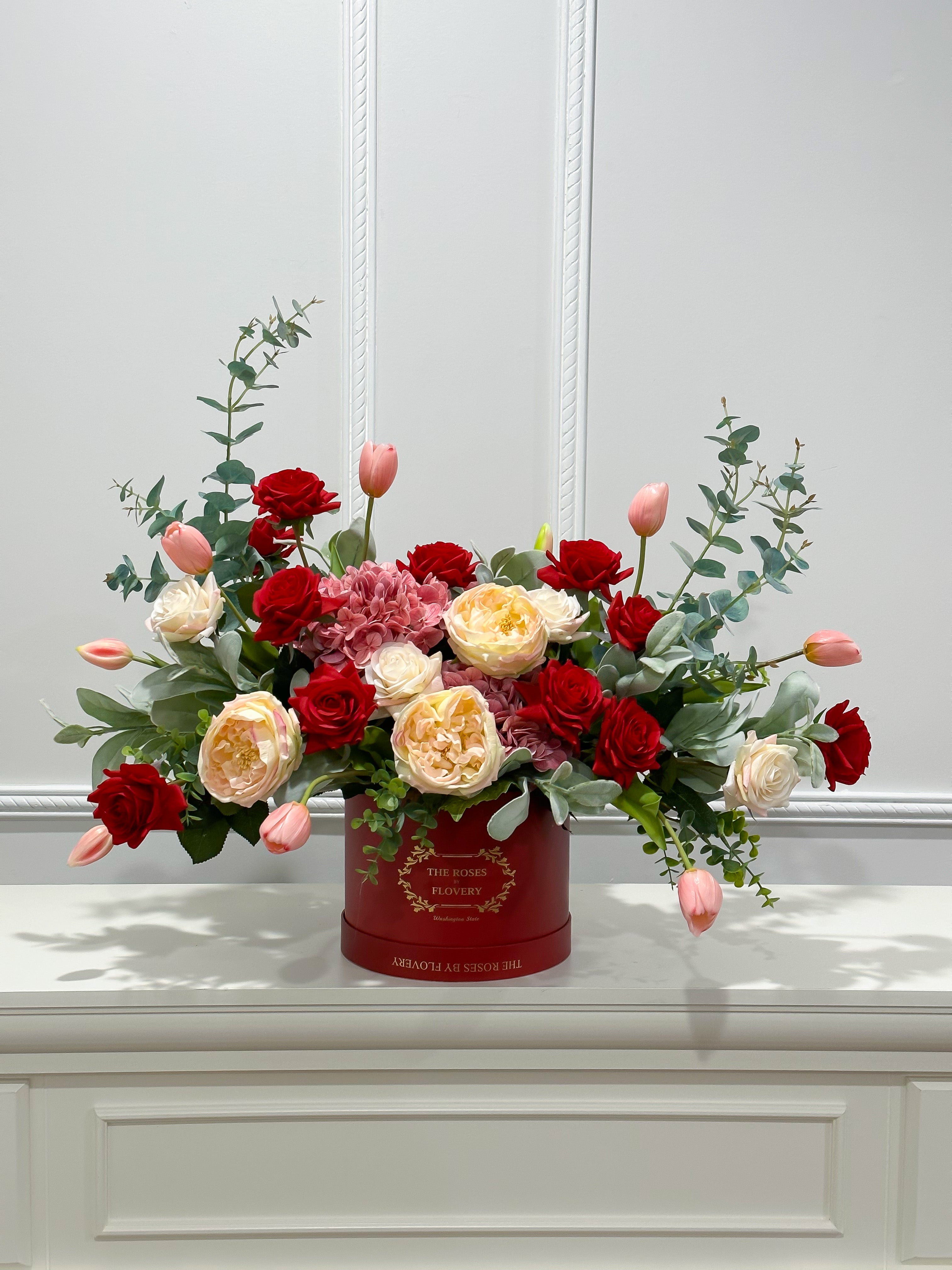 Happiness Red Arrangement In Flovery Signature Red Box Secondary image