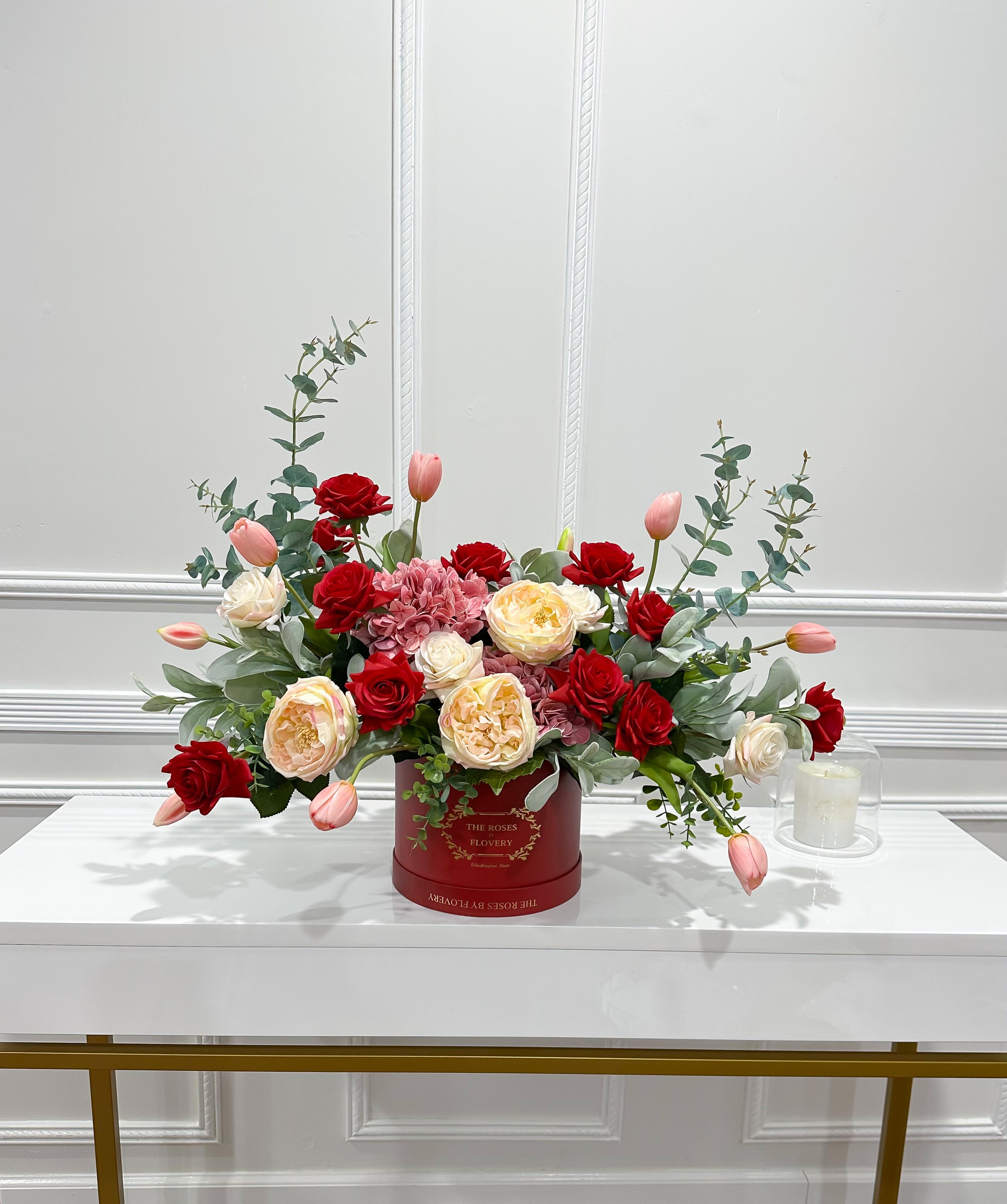 Happiness Red Arrangement In Flovery Signature Red Box