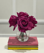 Elegant Real Touch Large Rose Arrangement in Glass Vase - Flovery