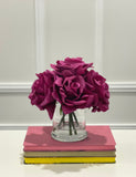 Real Touch Large Roses Arrangement Candleholder Vase