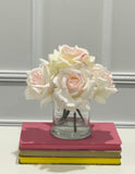 Real Touch Large Roses Arrangement Candleholder Vase