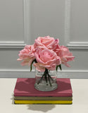 Real Touch Large Roses Arrangement Candleholder Vase