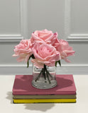 Real Touch Large Roses Arrangement Candleholder Vase