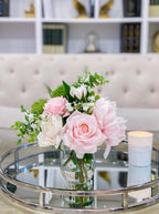 Real Touch Pastel Peony Rose Arrangement - Flovery