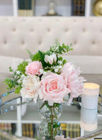 Real Touch Pastel Peony Rose Arrangement - Flovery