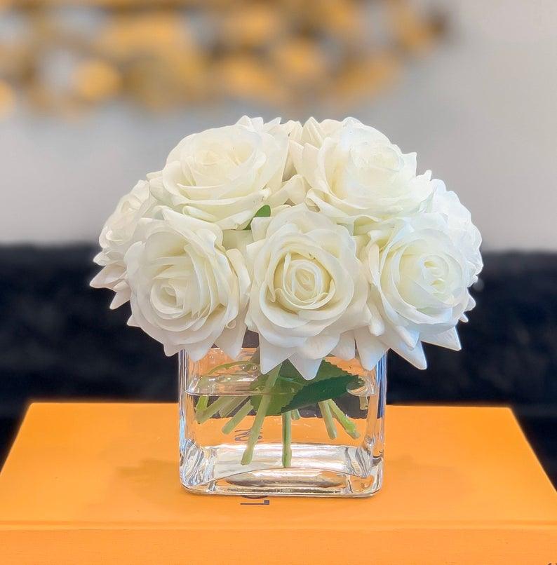 12 Real Touch Roses Arrangement - Flovery Main image
