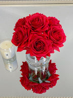 Real Touch Roses Arrangement Candleholder Vase - Flovery