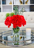 Valentine Flower Arrangement-Floral Arrangement/Centerpiece-Red Arrangement-Real Touch Peony Arrangement-Tall Arrangement - Flovery