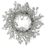 28-in Glamour Berry Wreath  Silver Glitter