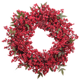 27-in Mini Berry Wreath  Red