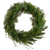 22-in Club Moss Fern Pine Cone Pine Wreath Green