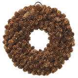 12-in Pine Cone Wreath  Brown