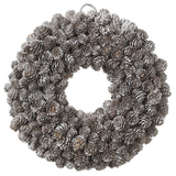 12" Pine Cone Wreath  Gray