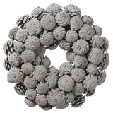 13" Pine Cone Wreath  Gray