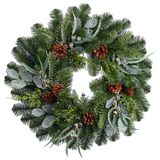 24-in Eucalyptus Pine Cone Pine Wreath Brown Green