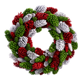 22.5-in Pine Cone Wreath  Red Green