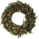 17.3-inD Snowed Berry  Willow Wreath Red Green