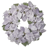 22"velvet Poinsettia Wreath  Lavender