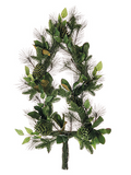 40" Mixed Pine/Magnolia Leaf/Pine Cone Christmas Tree Wreath Green Brown