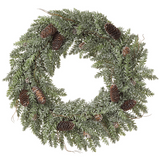 22-in Pine Wreath With Pine Cone Green Gray