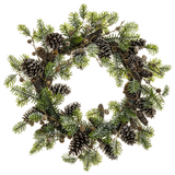 28" Pine Cone/Norway Spruce Wreath Green Brown