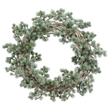 26" Ming Pine Wreath  Green Gray