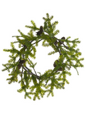 24-in Spruce Pine Wreath With Pine Cone Green