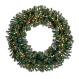 48" Deluxe Windsor Pine Wreath x500 w/200 Clear Lights Green