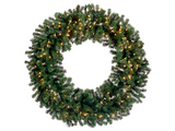 72" Deluxe Windsor Pine Wreath x1044 w/400 Clear Lights Green