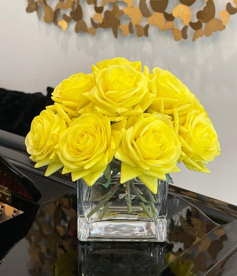 12 Real Touch Roses Arrangement – Flovery LLC
