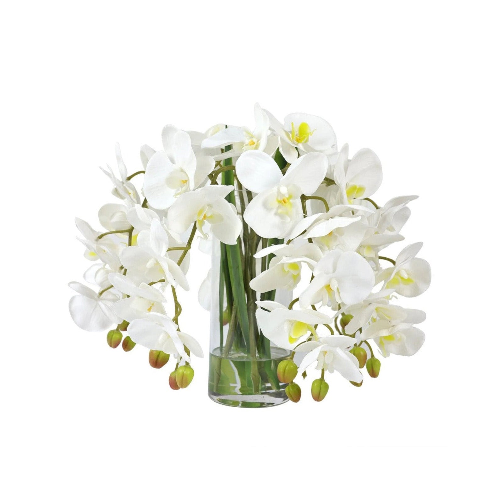 Modern Faux White Orchid Centerpiece Main image