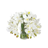 Modern Faux White Orchid Centerpiece