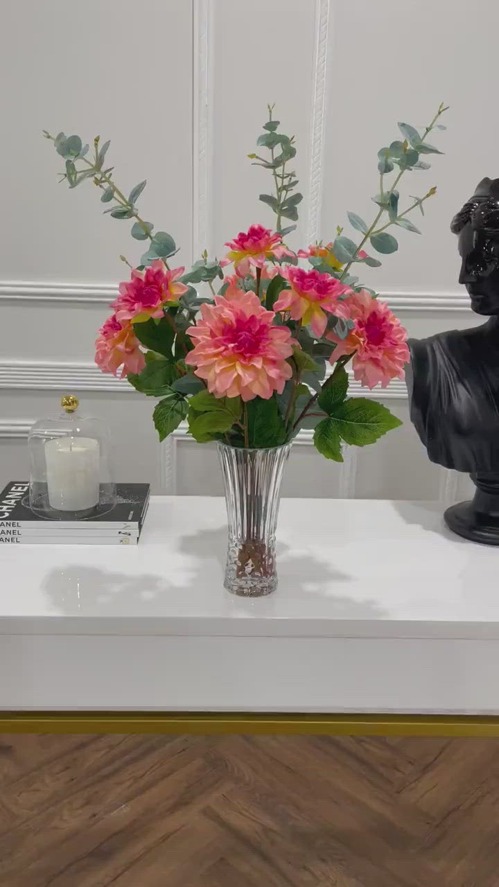 Large Exclusive Real Touch Magenta Dahlia Tall Arrangement