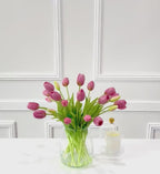 Modern Real Touch Tulip Centerpiece 16-in Round