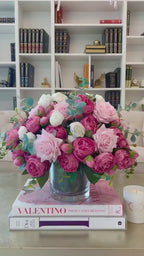 Large Pink Rose Peony Centerpiece