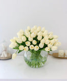 60 Tulips Centerpiece Arrangement - Flovery