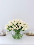 60 Tulips Centerpiece Arrangement - Flovery