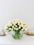 60 Tulips Centerpiece Arrangement - Flovery