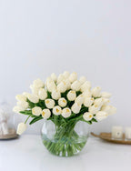 60 Tulips Centerpiece Arrangement - Flovery