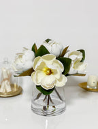Premium Real Touch White/Cream Magnolia Arrangement - Flovery