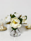Premium Real Touch White/Cream Magnolia Arrangement - Flovery