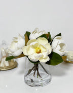 Premium Real Touch White/Cream Magnolia Arrangement - Flovery