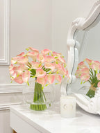 Real Touch Calla Lily Centerpiece in Glass Vase - Flovery