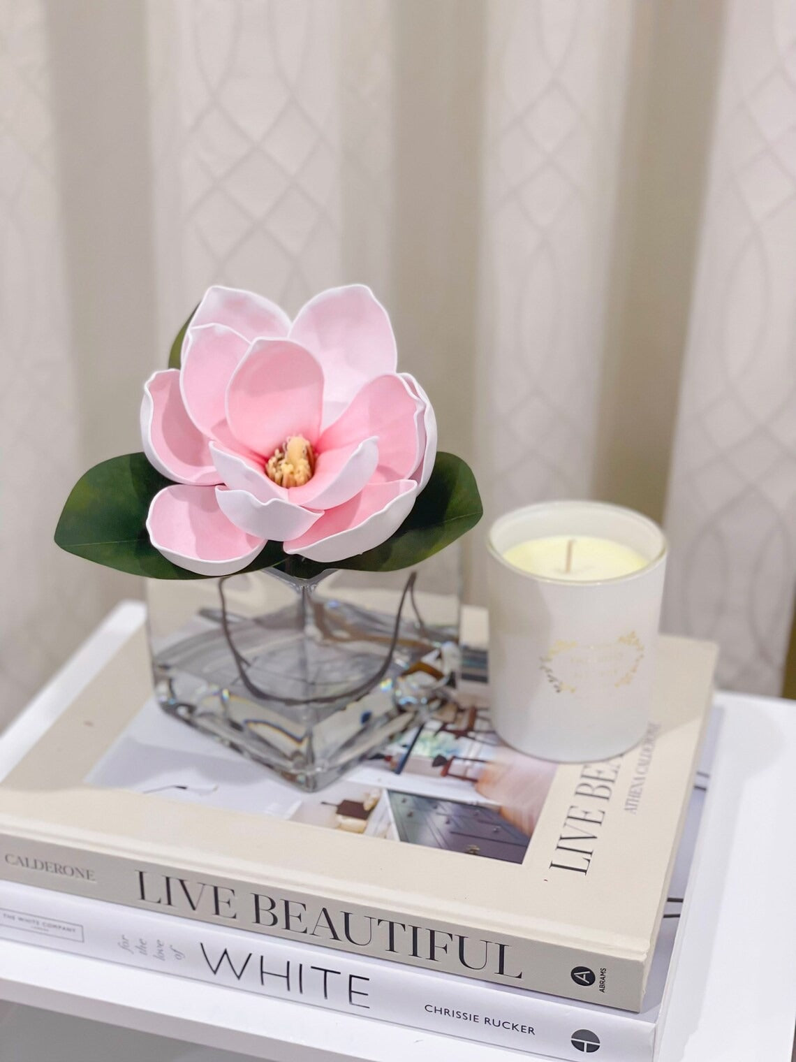 Single Premium Magnolia Elegant Arrangement in Square Vase