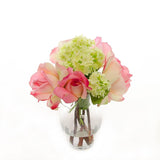 Real Touch Roses Hydrangeas Petite Arrangement - Flovery