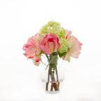 Real Touch Roses Hydrangeas Petite Arrangement - Flovery