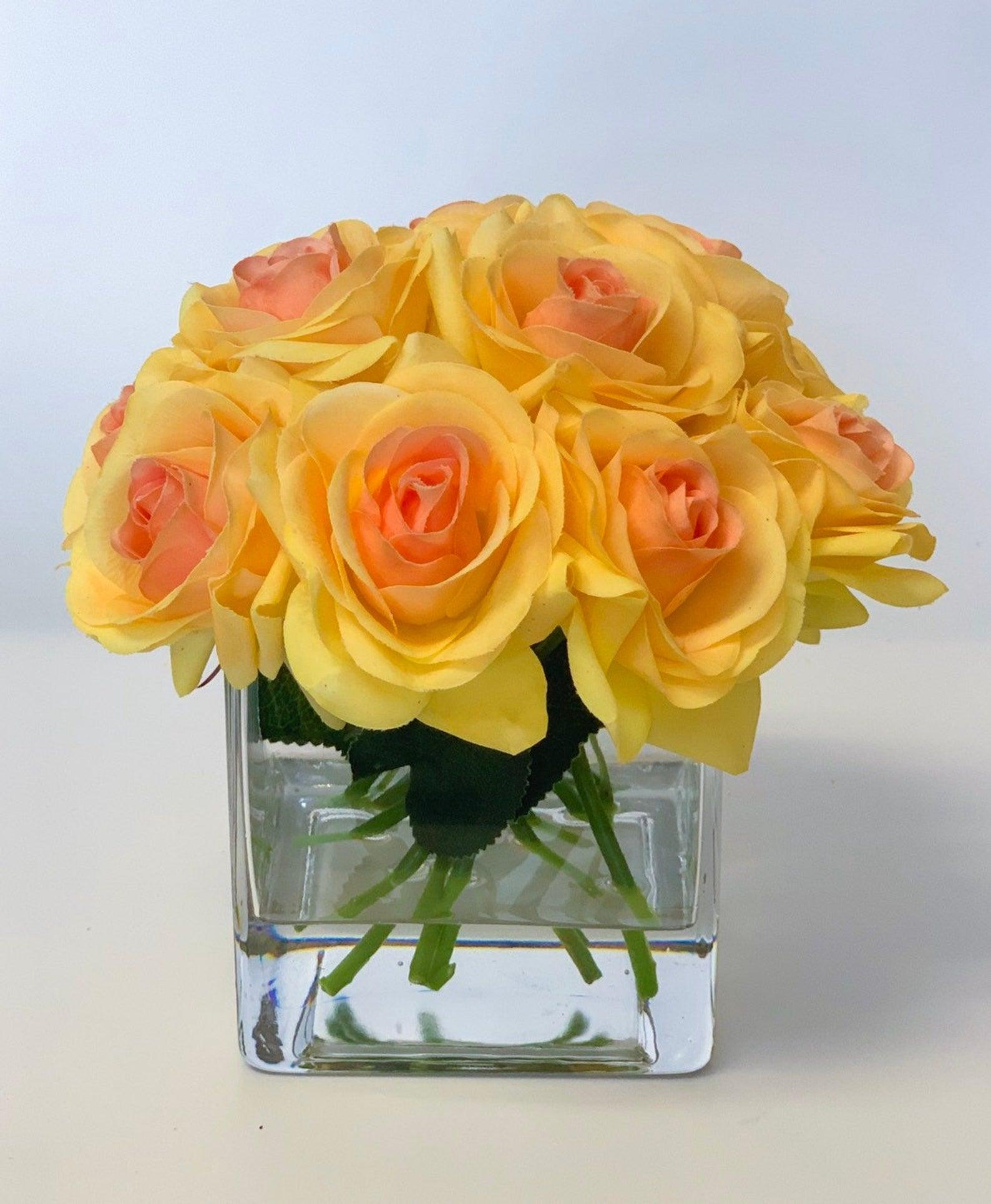 12 Real Touch Roses Arrangement – Flovery.com