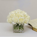 20 Real Touch Pink Roses Arrangement - Flovery